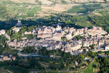 Drone recording of Montepulciano in the state Siena, Italy