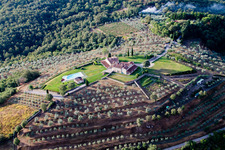 Aerial view of Il Bastardo in the state Tuscany, Italy
