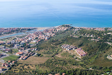 Aerial photograpy of Castiglione della Pescaia in the state Tuscany, Italy