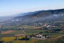 Camucia in the state Tuscany, Italy seen from above