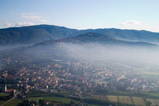 Camucia in the state Tuscany, Italy from the plane