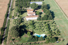 Bird's eye view of Castroncello in the state Tuscany, Italy