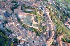 Bird's eye view of Castiglion Fiorentino in the state Arezzo, Italy