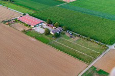 Equestrian center Fohlenhof in Steinweiler in the state Rhineland-Palatinate, Germany seen from above