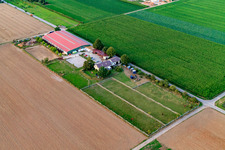 Equestrian center Fohlenhof in Steinweiler in the state Rhineland-Palatinate, Germany from the plane
