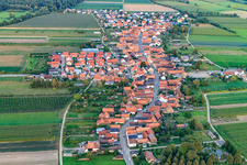 Village view from the west in Erlenbach bei Kandel in the state Rhineland-Palatinate, Germany