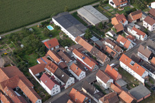 Saarstr in Kandel in the state Rhineland-Palatinate, Germany viewn from the air