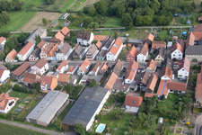 Aerial view of Saarstr in Kandel in the state Rhineland-Palatinate, Germany