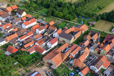 Saarstr in Kandel in the state Rhineland-Palatinate, Germany from the drone perspective