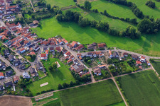 Aerial view of Niedergasse in Steinweiler in the state Rhineland-Palatinate, Germany