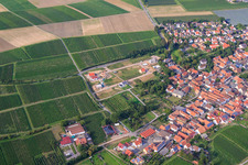 Oblique view of New development area Am Apfelgarten in Impflingen in the state Rhineland-Palatinate, Germany