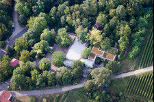 Company premises of SEKA Schutzbelüftung GmbH with halls, company buildings and production facilities in the district Wollmesheim in Landau in der Pfalz in the state Rhineland-Palatinate, Germany out of the air
