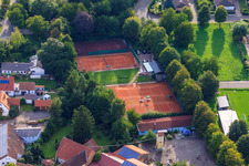 Tennis court in the district Mörzheim in Landau in der Pfalz in the state Rhineland-Palatinate, Germany