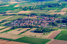Aerial view of Village view from the northwest in Barbelroth in the state Rhineland-Palatinate, Germany