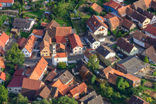 Aerial view of Türmel (Town Hall on Upper Main Street) in Oberhausen in the state Rhineland-Palatinate, Germany