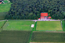 Aerial view of Sports fields of TSV 1908 Freckenfeld in Freckenfeld in the state Rhineland-Palatinate, Germany