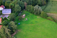 Aerial view of Hardtmühle at Kandel in Kandel in the state Rhineland-Palatinate, Germany