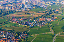 Village view from the northeast in the district Dammheim in Landau in der Pfalz in the state Rhineland-Palatinate, Germany