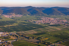 Aerial view of From the southeast in Maikammer in the state Rhineland-Palatinate, Germany