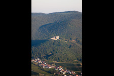 Aerial photograpy of Hambach Castle in the district Hambach an der Weinstraße in Neustadt an der Weinstraße in the state Rhineland-Palatinate, Germany