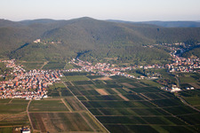 District Hambach an der Weinstraße in Neustadt an der Weinstraße in the state Rhineland-Palatinate, Germany seen from above