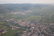 Bird's eye view of District Mußbach in Neustadt an der Weinstraße in the state Rhineland-Palatinate, Germany