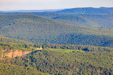 Basalt quarries near Wachenheim and Odinstal winery in Wachenheim an der Weinstraße in the state Rhineland-Palatinate, Germany