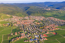 City view from the east in morning light in Wachenheim an der Weinstraße in the state Rhineland-Palatinate, Germany