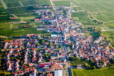 Village - view on the edge of wine yards in Herxheim am Berg in the state Rhineland-Palatinate, Germany