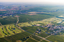Oblique view of German Wine Route Golf Club in Dackenheim in the state Rhineland-Palatinate, Germany