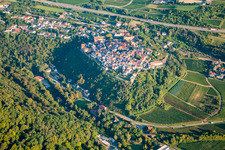 Neuleiningen in the state Rhineland-Palatinate, Germany seen from above