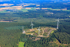 Wind power plant on the Kandrich in Daxweiler in the state Rhineland-Palatinate, Germany