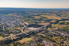 Routing and traffic lanes over the highway bridge in the motorway A 61 in Bad Neuenahr-Ahrweiler in the state Rhineland-Palatinate