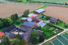 Aerial photograpy of Landwehr farmstead in Grefrath in the state North Rhine-Westphalia, Germany
