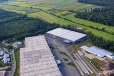 Aerial photograpy of ZUFALL logistics group - Branch Kandel and STS Group in the Horst industrial park in the district Minderslachen in Kandel in the state Rhineland-Palatinate, Germany