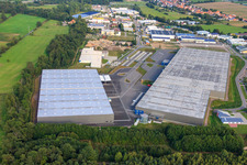 Bird's eye view of ZUFALL logistics group - Branch Kandel and STS Group in the Horst industrial park in the district Minderslachen in Kandel in the state Rhineland-Palatinate, Germany