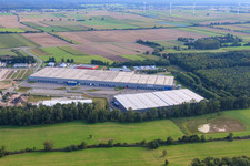 Drone image of ZUFALL logistics group - Branch Kandel and STS Group in the Horst industrial park in the district Minderslachen in Kandel in the state Rhineland-Palatinate, Germany