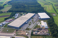 Aerial view of ZUFALL logistics group - Branch Kandel and STS Group in the Horst industrial park in the district Minderslachen in Kandel in the state Rhineland-Palatinate, Germany