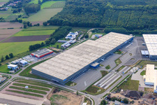 Aerial photograpy of ZUFALL logistics group - Branch Kandel and STS Group in the Horst industrial park in the district Minderslachen in Kandel in the state Rhineland-Palatinate, Germany