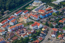 Aerial view of Ludoviciring in Jockgrim in the state Rhineland-Palatinate, Germany