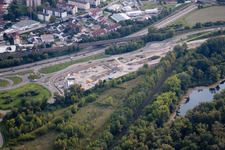 Aerial view of Maximilian Center II in the district Maximiliansau in Wörth am Rhein in the state Rhineland-Palatinate, Germany