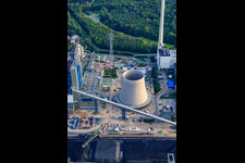 Cooling tower of the ENBW Rhine power plant in the district Daxlanden in Karlsruhe in the state Baden-Wuerttemberg, Germany