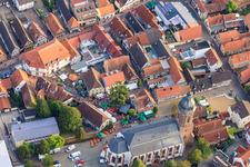 Aerial view of City Festival 2011 at the Plätzel in Kandel in the state Rhineland-Palatinate, Germany