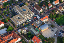 Aerial view of City Festival 2011 at the Sparkasse in Kandel in the state Rhineland-Palatinate, Germany