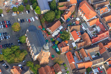 Aerial photograpy of City Festival 2011 at the Plätzel in Kandel in the state Rhineland-Palatinate, Germany
