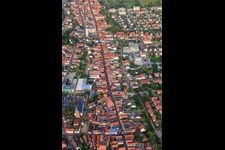 Aerial photograpy of City Festival 2011 in Hauptstr in Kandel in the state Rhineland-Palatinate, Germany