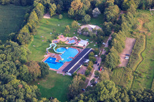 Forest swimming pool in the evening in Kandel in the state Rhineland-Palatinate, Germany