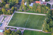 Aerial photograpy of Artificial turf pitch in Kandel in the state Rhineland-Palatinate, Germany