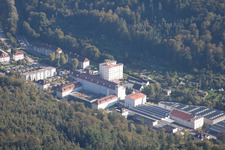 Spinning in Ettlingen in the state Baden-Wuerttemberg, Germany from above