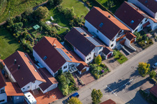 Oblique view of Mozartstr in the district Langensteinbach in Karlsbad in the state Baden-Wuerttemberg, Germany